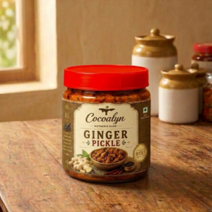 Cocoalyn Ginger Pickle homemade Indian pickle in glass jar