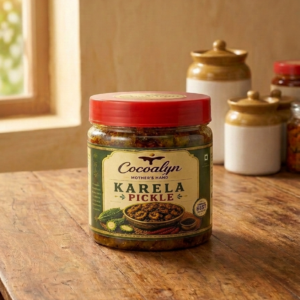 Cocoalyn Karela Pickle homemade bitter gourd Indian pickle in jar