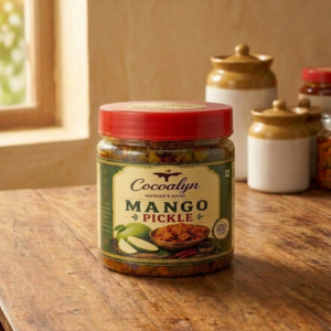 Cocoalyn Mango Pickle homemade Indian mango achar in glass jar