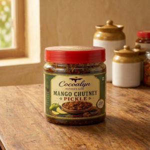 Cocoalyn Mango Chutney traditional Indian mango chutney in glass jar